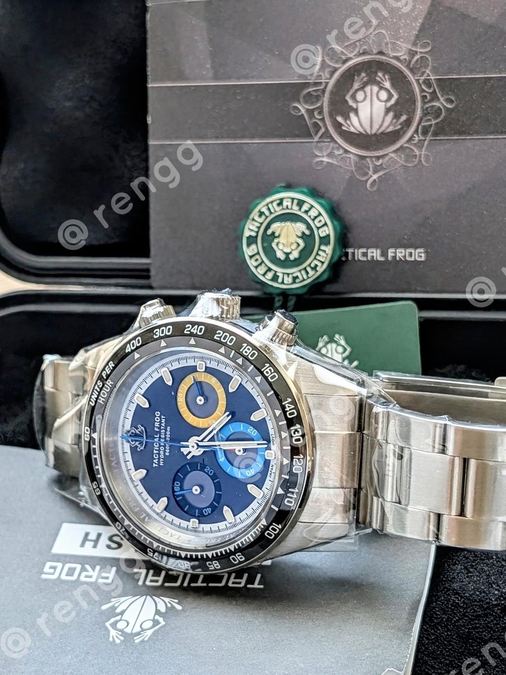 Men's Stainless Chronograph Mod Watch Tactical Frog Sapphire Solar-powered